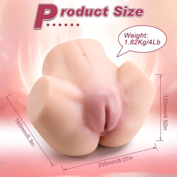 Delicate pink vagina, dual entry, life-size mold, male sex doll